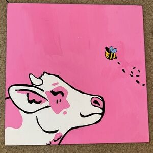 Hand painted cow painting